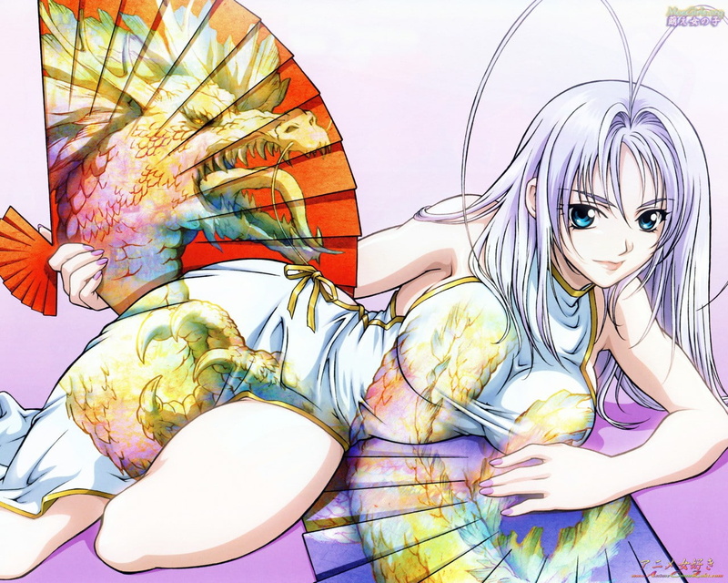 Tenjou Tenge, Ahoge, Fans, Natsume Maya, anime, Chinese Dresses, 720P