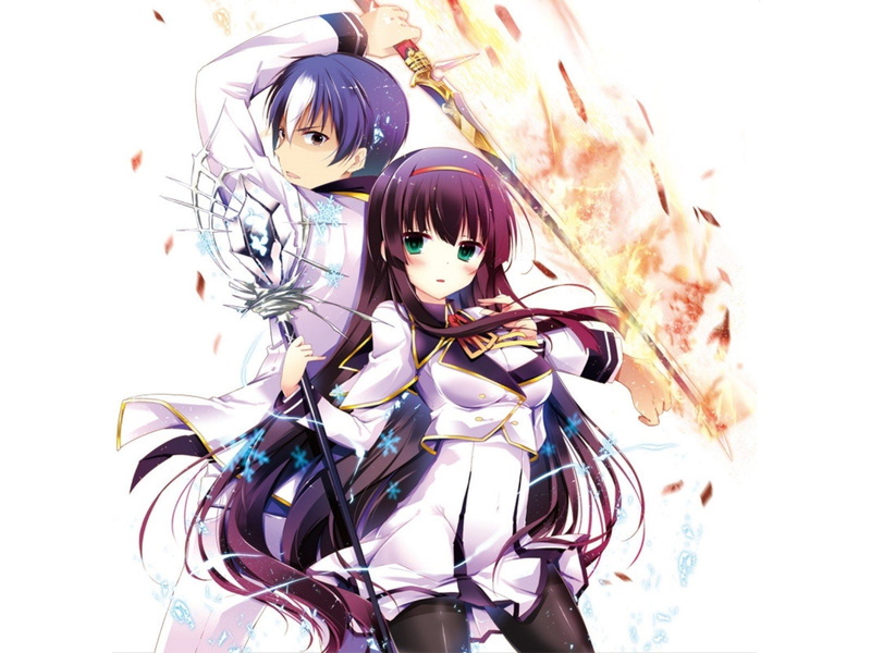 Simple Background, 720P, Urushibara Shizuno, Haimura Moroha, Anime Girls, Anime Boys, Seiken Tsukai no World Break, anime