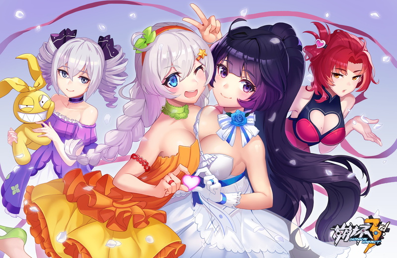 Honkai Impact 3rd, Kiana Kaslana, Bronya Zaychik, Murata Himeko, Raiden Mei, 2K, cleavage, anime girls, Honkai Impact