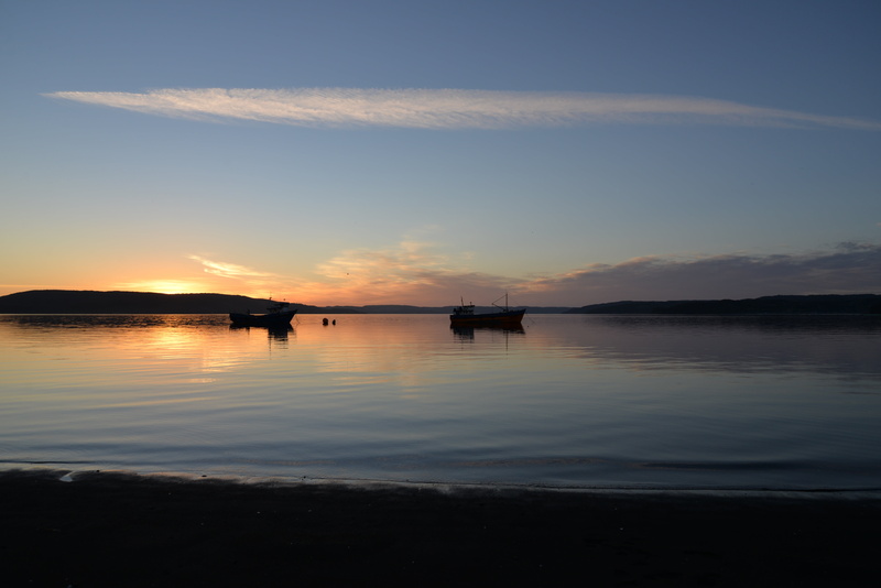 sun, sky, silhouette, tranquil scene, fishing, transportation, lake, outdoors, tranquility, chiloé, clouds, no people, 5K, dusk, isla de chiloé, chile