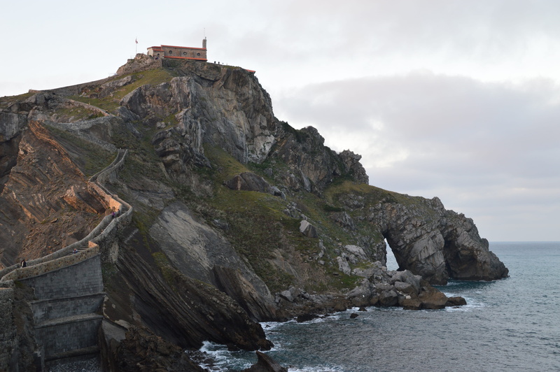 church, eroded, tranquility, cloud - sky, bilbao, tranquil scene, gaztelugatxe, solid, cliff, beauty in nature, non-urban scene, rock - object, land, nature
