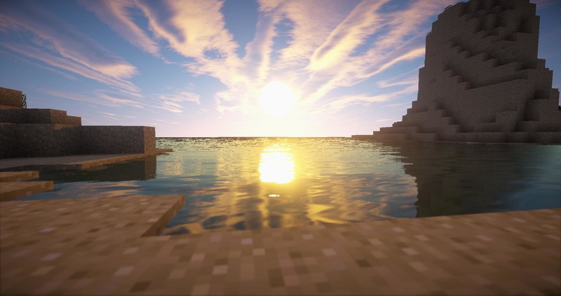 Sunset, Sun, 1080P, Beach, Minecraft, Video Game