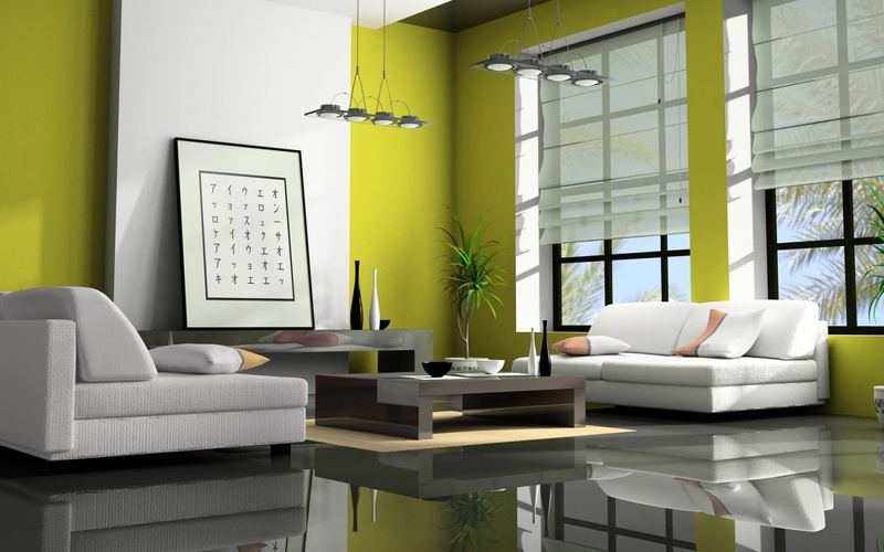 couch, 720P, interior design, reflection, window, picture frames