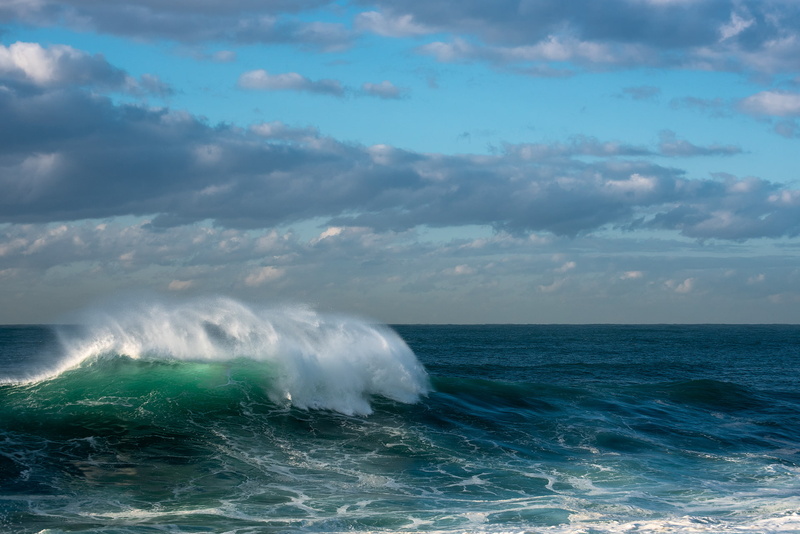 waves, Pacific Ocean, clouds, 1080P