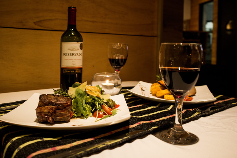 uruguay, glass, food, colonia del sacramento, dinner, red wine, elegant, luxury, drinking glass, plate, wine bottle, wineglass, bottle, freshness, ready-to-eat