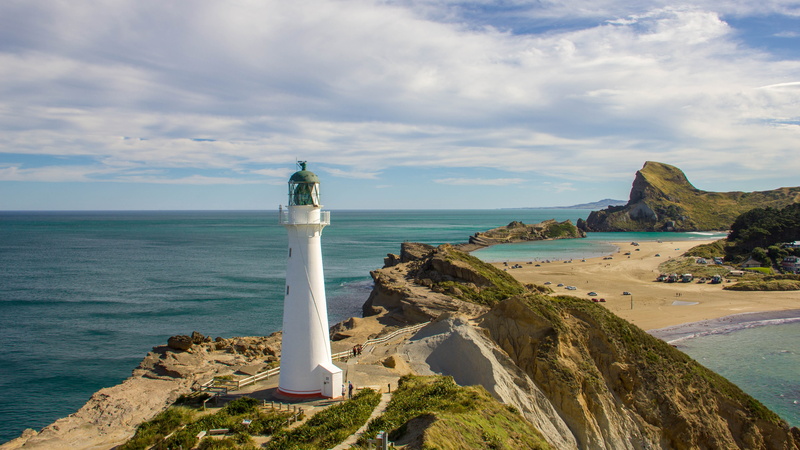 shoreline, cloud - sky, sky, rock, clouds, horizon, summer, water, warm, no people, coast, castlepoint, sea, beauty in nature, nature, solid, building