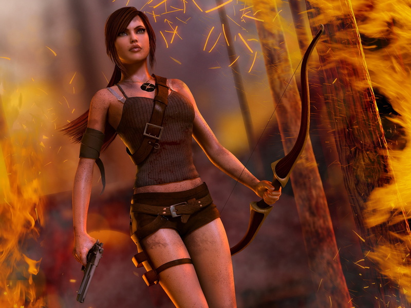 Croft, Tomb, Girl, Beautiful, Raider, 2K, Lara