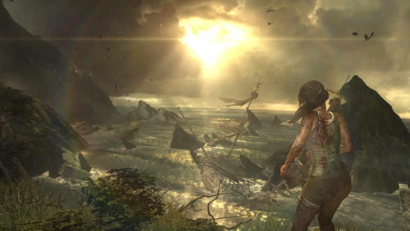sun, beauty in nature, nature, casual clothing, one person, land, standing, scenics - nature, leisure activity, hairstyle, tomb raider 2013, sky, cloud - sky
