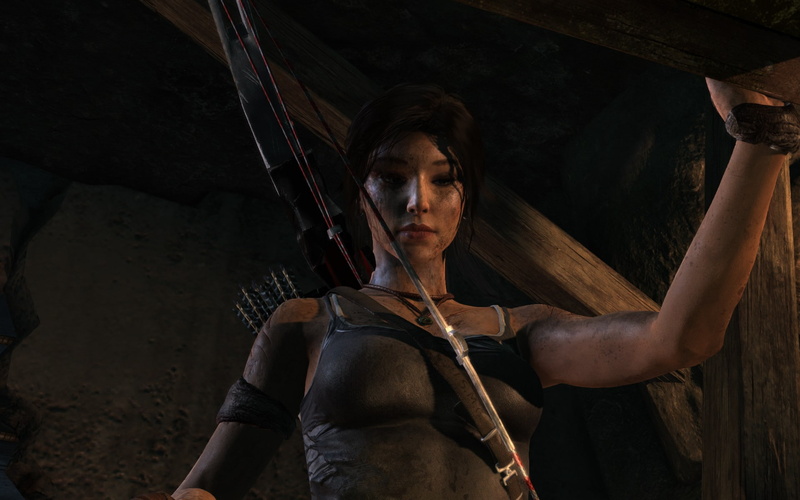 looking at camera, standing, real people, tomb raider 2013, females, sword, architecture, Lara Croft, women, leisure activity, lifestyles, wood - material