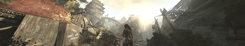 panoramic, nature, street, 5K, motion, city, architecture, built structure, sunlight, no people, day, tree, building exterior, water, tomb raider eyefinity video games triple screen