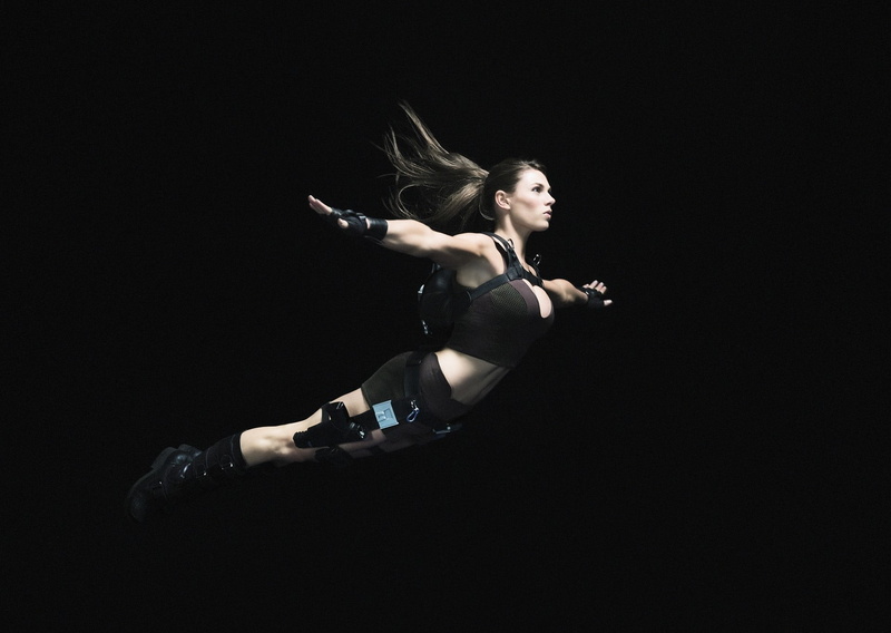 young women, hairstyle, mid-air, black background, Alison Carroll, performance, dancing, full length, vitality, arts culture and entertainment, women, arms raised