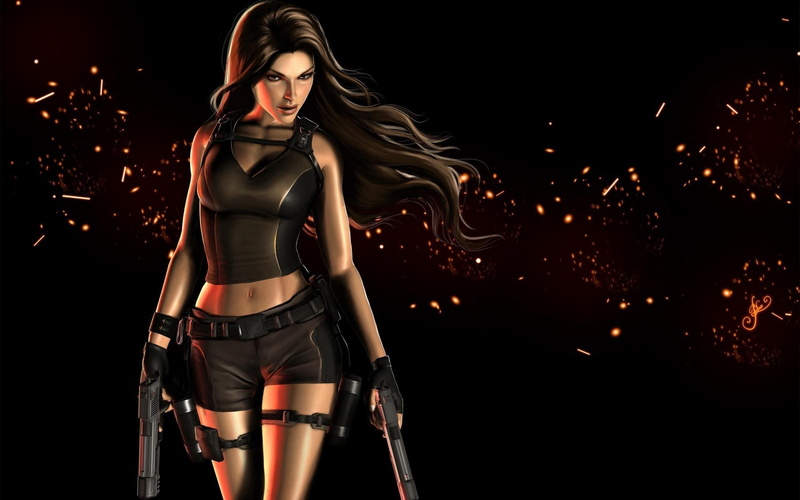 lara croft, raider, cool, tomb raider, guns, lara, croft, 1080P, tomb