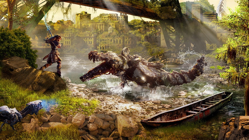 group of people, men, outdoors, beauty in nature, water, adult, day, Horizon: Zero Dawn, real people, plant, people, tree, architecture, nature, river