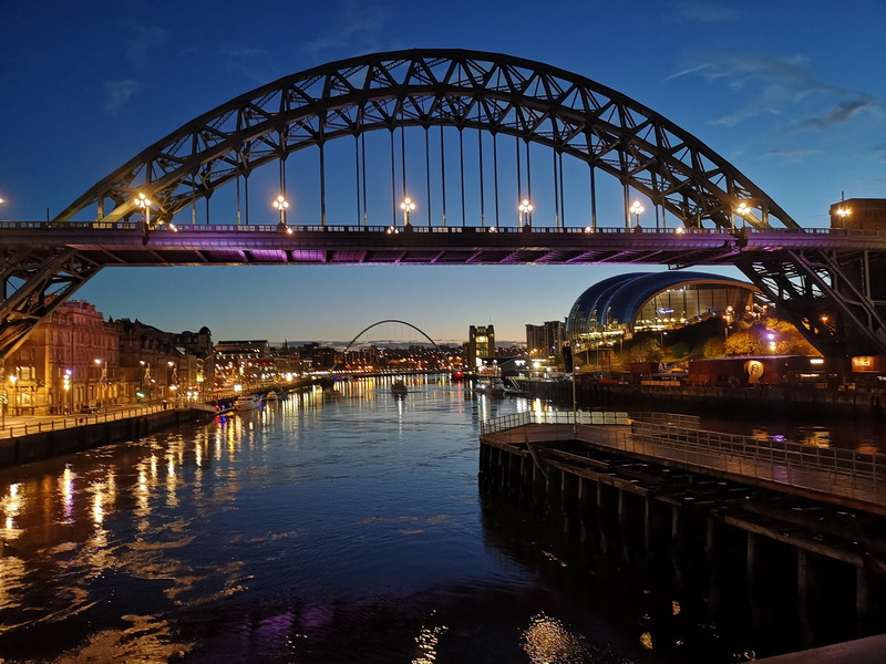 night, nature, sky, dawn, water, transportation, engineering, tyne bridge, dusk, 2K, bridge, built structure, reflection, river, bridge - man made structure