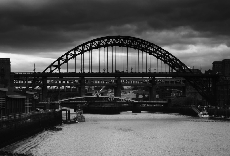 architecture, built structure, black white, famous, city, river, outdoors, building exterior, nature, monochrome, no people, newcastle, tyneside, tourism