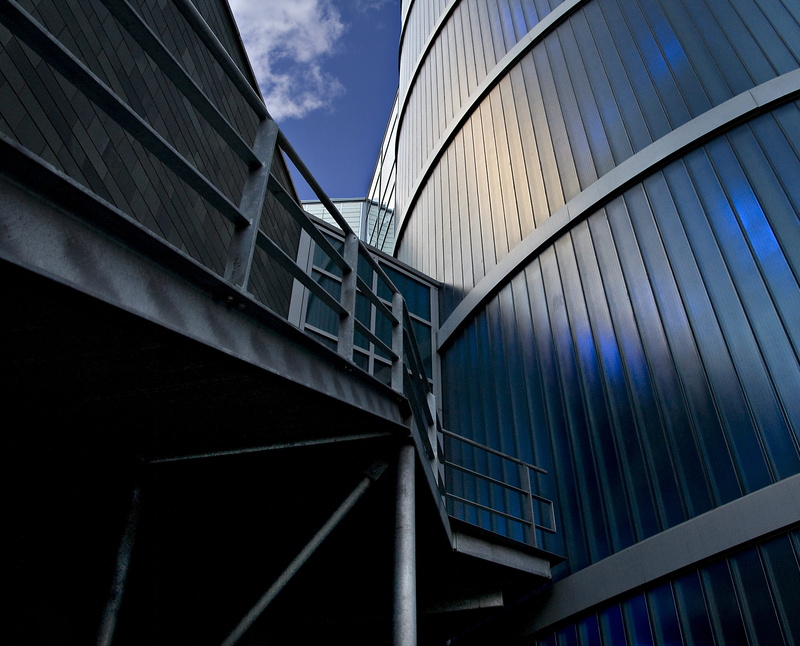 modern, silver colored, city, university, skyscraper, sky, pattern, sunlight, newcastle upon tyne, office building exterior, nature, outdoors, 2K, cloud - sky