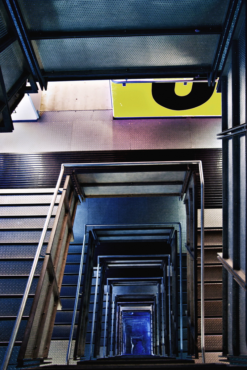 baltic, 5K, steps and staircases, connection, railing, built structure, direction, lighting equipment, indoors, stairs, gateshead, newcastle upon tyne