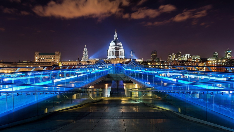 architecture, illuminated, building, Millennium bridge, Gateshead, sky, city, built structure, dusk, bridge - man made structure, England, tourism, tower