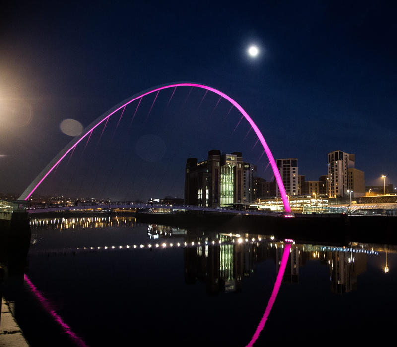 architecture, reflection, 4K, river, nature, city, gateshead, cityscape, city life, laser, skyscraper, illuminated, newcastle, united kingdom, quayside