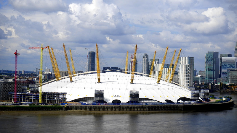 london, o2 arena, britian, dome, united kingdom, the o2, crane, downtown, great britian, uk, europe, england, stadium, o2, sports, 5K, arena, millennium dome