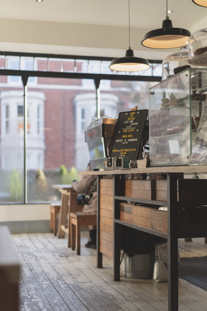 bar counter, brown, chair, united kingdom, small business, 5K, pendant, urban, wooden, food and drink, shelf, wood - material, city, restaurant, table