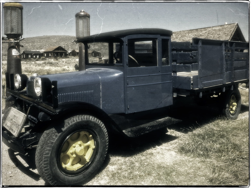 abandoned, cargo, frame, usa, tire, ancient, sunlight, transportation, vehicle, mining, parked, car, wild west, parking, land, deserted, day, gas station