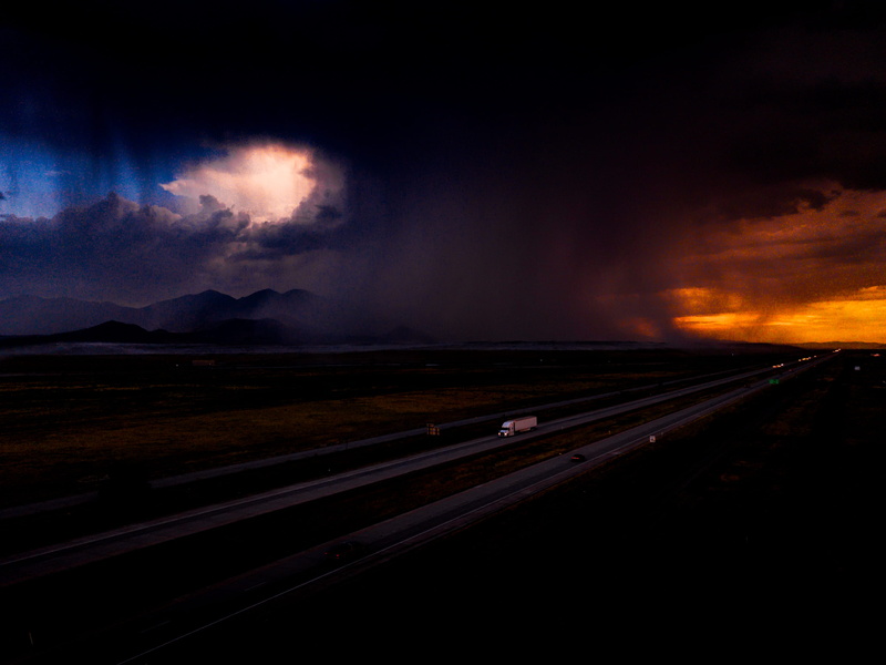 nature, road, asphalt, cloud - Sky, no People, weather, cloudscape, outdoors, mavic pro, drone, highway, dramatic Sky, 2K, surreal, rain, high, i-15, utah