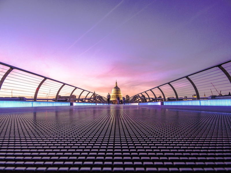 Millennium Bridge, 1080P, Sunset, Bridge, Bridges