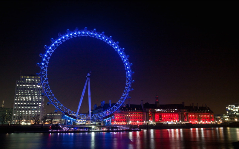 outdoors, tower, travel Destinations, wheel, river, nature, architecture, nightlife, urban Scene, lights, no people, amusement park, illumination, city Life