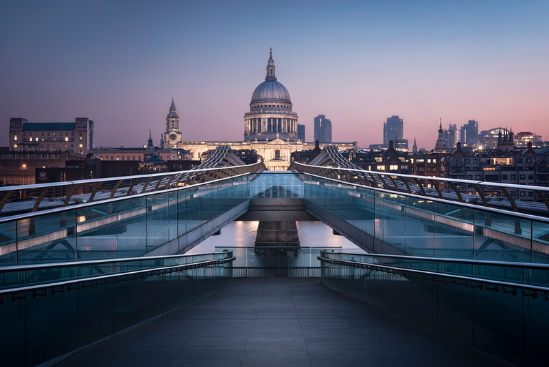 England, 5K, London, Millennium Bridge, Bankside, 5K, River Thames, St Pauls Cathedral
