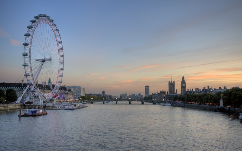 england, outdoors, international Landmark, urban Skyline, wheel, ferris, dusk, city, sunset, arts culture and entertainment, passenger craft, capital Cities