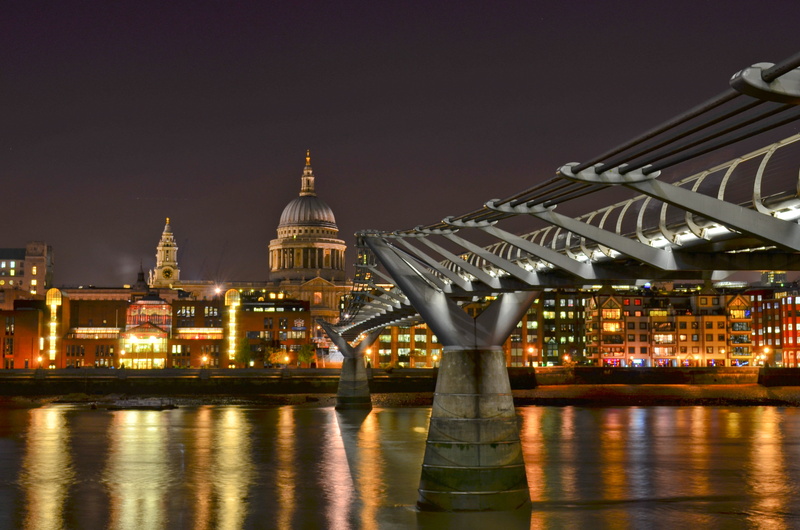 D5100, urban Scene, cityscape, 4K, bridge - Man Made Structure, HDR, river, bridge, Creative Commons, illuminated, Nikon, at night, night, famous Place