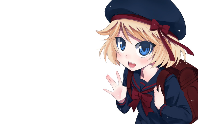 girl, blonde, 4K, cardfight vanguard, joy, blue eyes