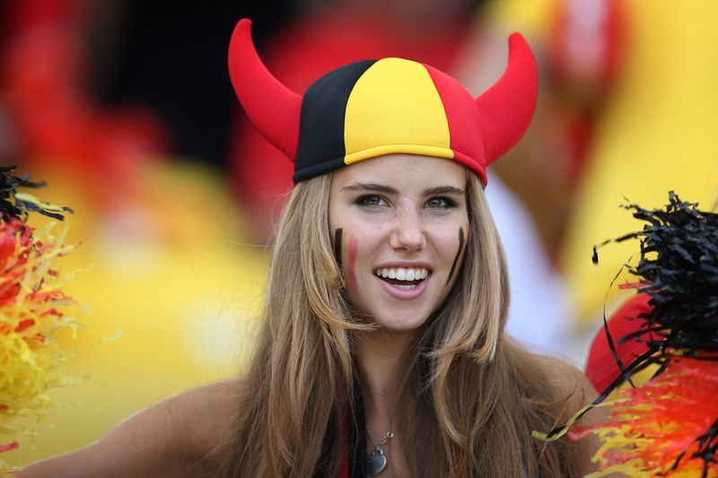 young adult, front view, leisure activity, horns, long hair, smiling, beautiful woman, Belgium, headshot, lifestyles, face paint, looking at camera, hairstyle