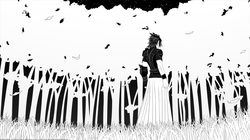 forest, Video Games, axel, white, anime, ii, back, black and white, black, 2K, hd, hearts, chrome, kingdom, art, games, video, boys