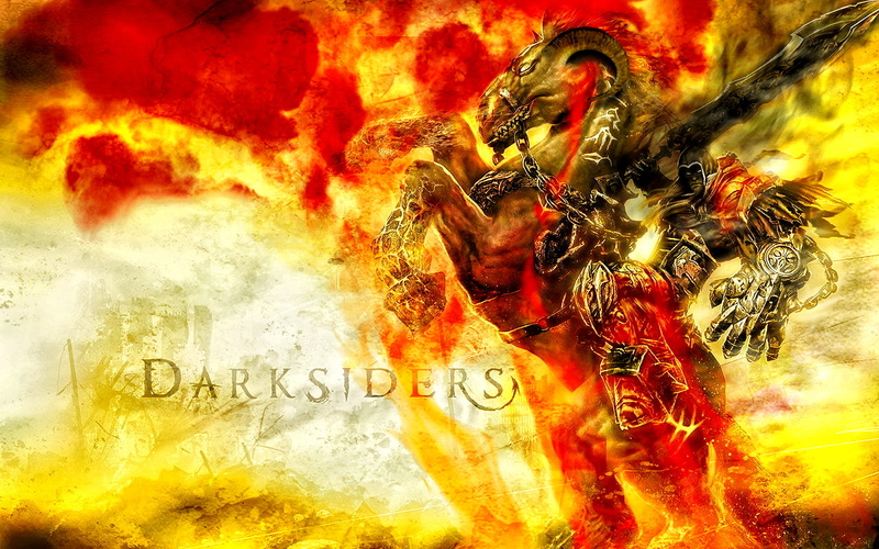 Darksiders, backgrounds, red, text, animal themes, yellow, orange color, multi colored, full frame, food, one animal, sword, horse, creativity, food and drink