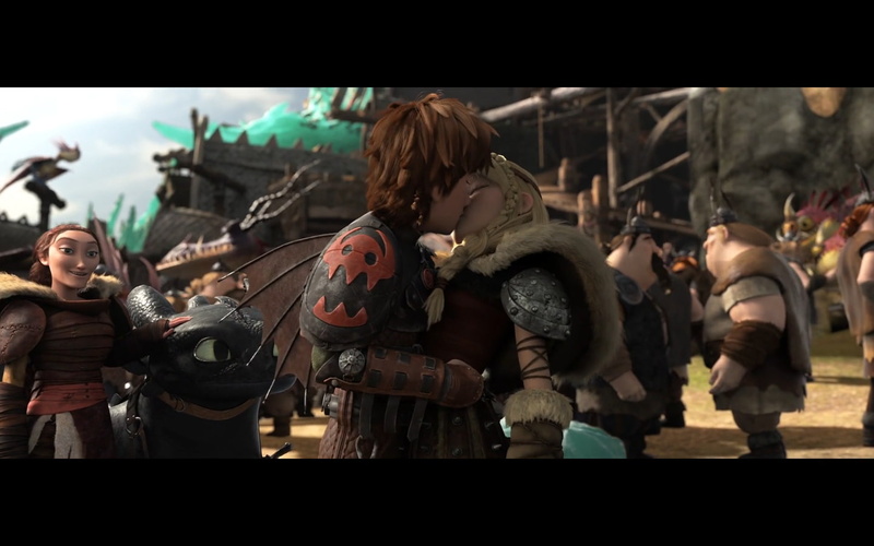 dragon, Toothless, Night Fury, How To Train Your Dragon 2, kissing, Vikings, 720P