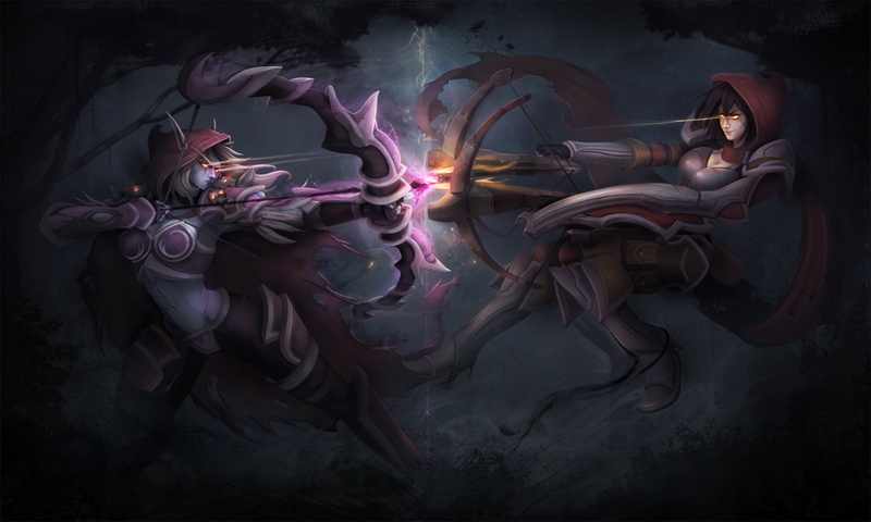 Video Game, Heroes of the Storm, 1080P, World of Warcraft, Sylvanas Windrunner, Diablo III, Demon Hunter (Diablo III), Woman Warrior, Bow