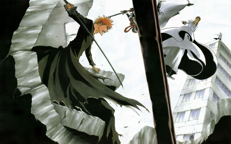 captain aizen, close-up, sunlight, 1080P, battle, anime, urban Scene, tousen, white color, low angle view, no people, representation, nature, day, skill