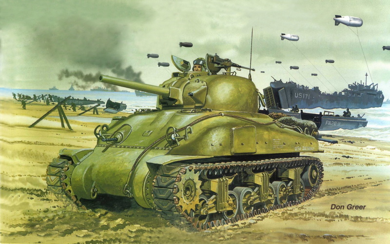armored tank, on the springboard., arrival, conflict, military, June 6, the main American medium tank, after, 1080P, or surgery, during the Second world war