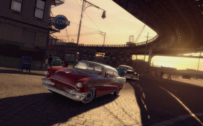 city street, transportation, nature, architecture, outdoors, riding, Mafia II, Mafia, street, mode of transportation, 1080P, city, travel, motor vehicle