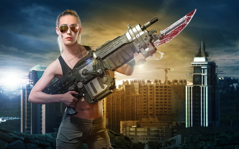 Gears of War 3, women, digital art, 2K, video games, Gears of War, model, cosplay