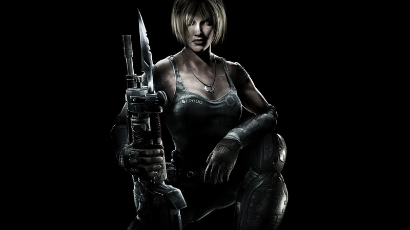 gun, gears of war 3, copy space, strength, human body part, 1080P, muscular build, black background, Games, women, sport, sports training, studio shot