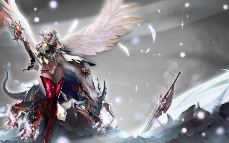 Lineage II, Kamael, Metal, Wings, Axe, 1080P, Sword, Lineage, Feather, Elf