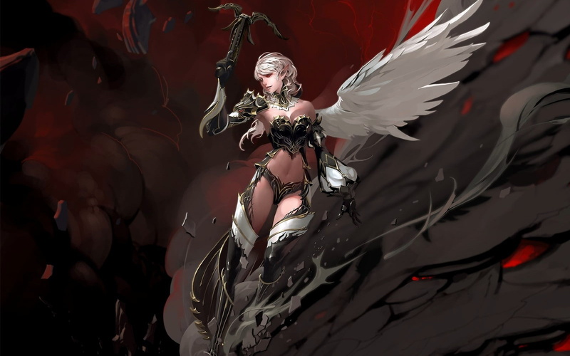 Crossbow, 720P, Kamael, armor, wings