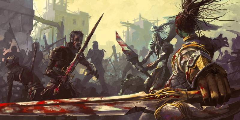 1080P, Lineage, Sword, Elf, Kamael, Town, Hamn, Battle, Orc