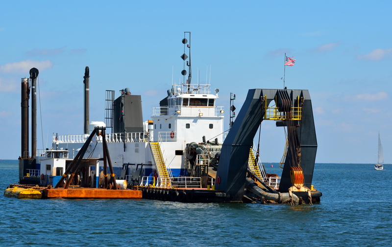 transportation, nature, anchored, equipment, commercial dock, technology, shipping, drilling, excavator, dredger, coast, river, waterway, coastal, construction