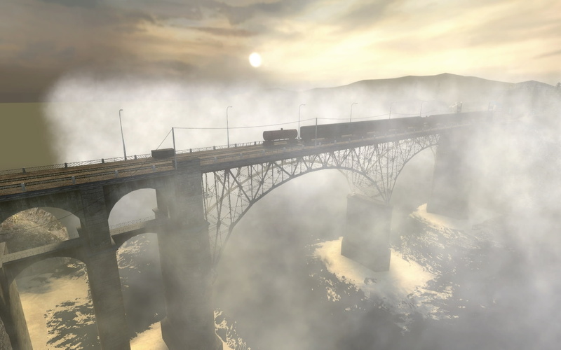 halflife, architecture, fog, hd, Half-Life 2, railroad, art, 720P, railroad tracks, bridges, tracks