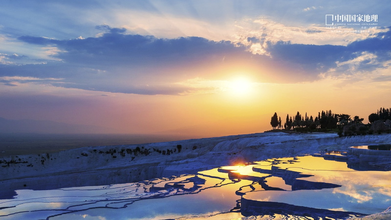 no people, outdoors, sunset, china, frozen, beauty in nature, cityscape, sun, cold temperature, snow, geographic, national, nature, sunlight, water, tai