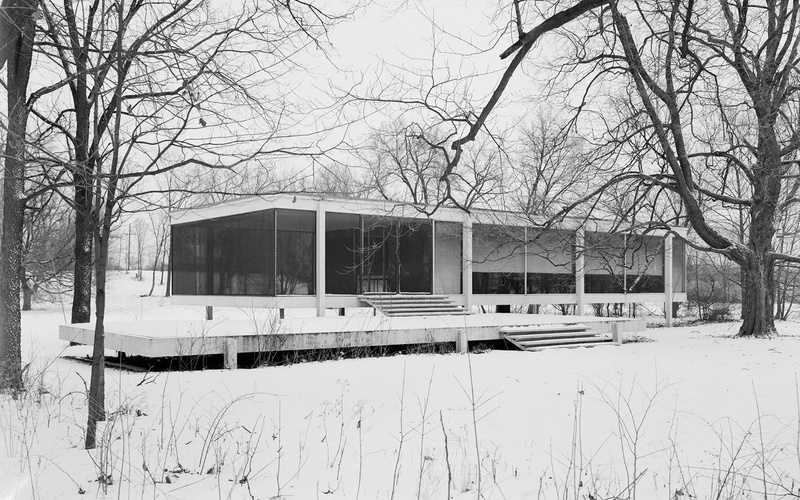 rohe, hd, art, houses, buildings, architecture, snow, der, x, farnsworth, house, 720P, home, mies, wallpa, white, van